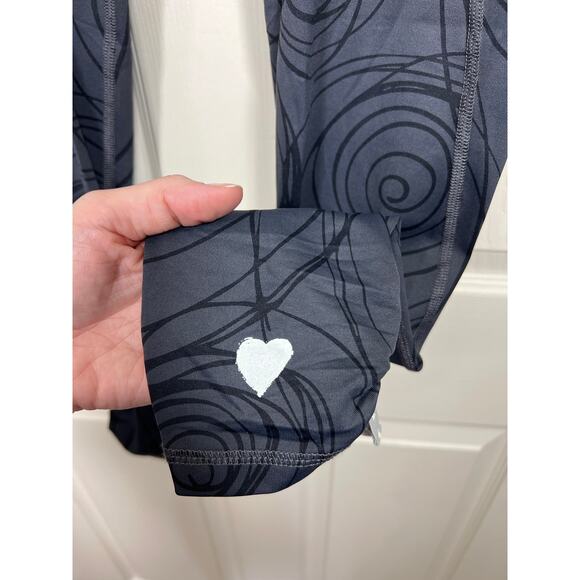 Desigual Celana Ketat Active Legging Fold Over Swirl Gray Womens Medium Designer - Picture 5 of 11